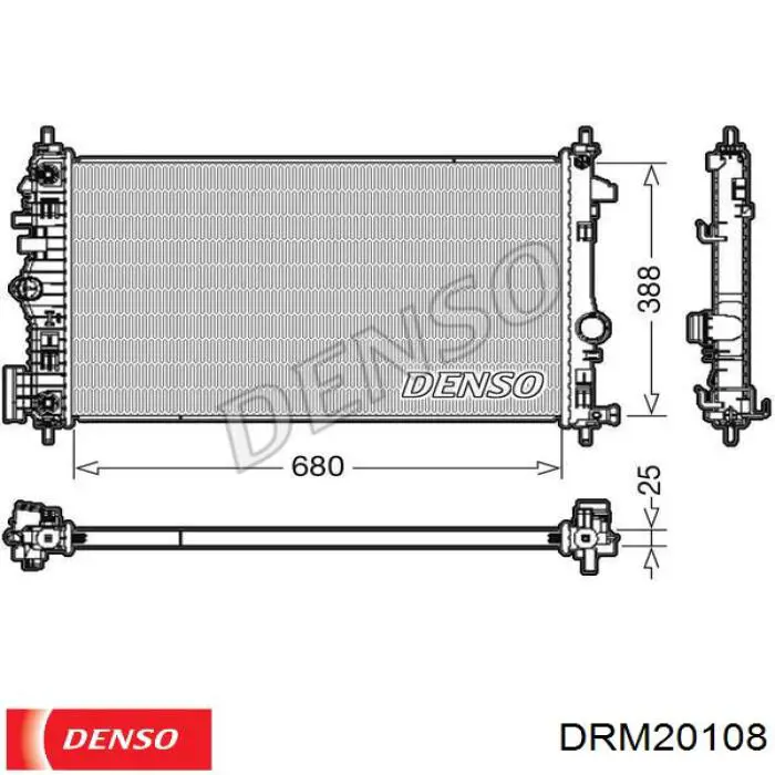 DRM20108 Denso Радіатор охолодження двигуна