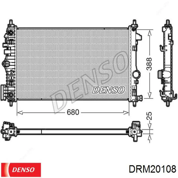 Купити DRM20108 Denso Радіатор двигуна