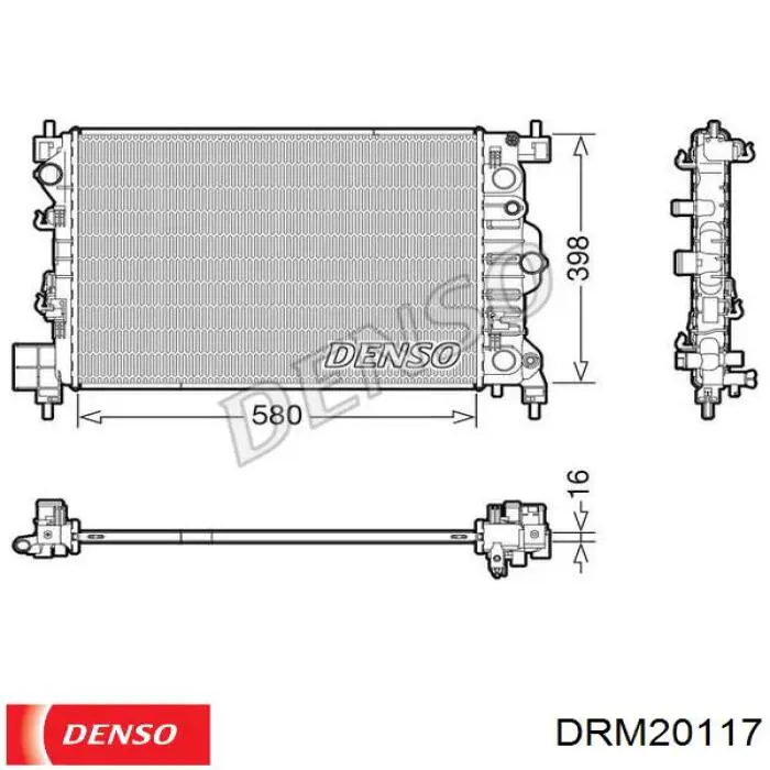DRM20117 Denso радіатор охолодження двигуна