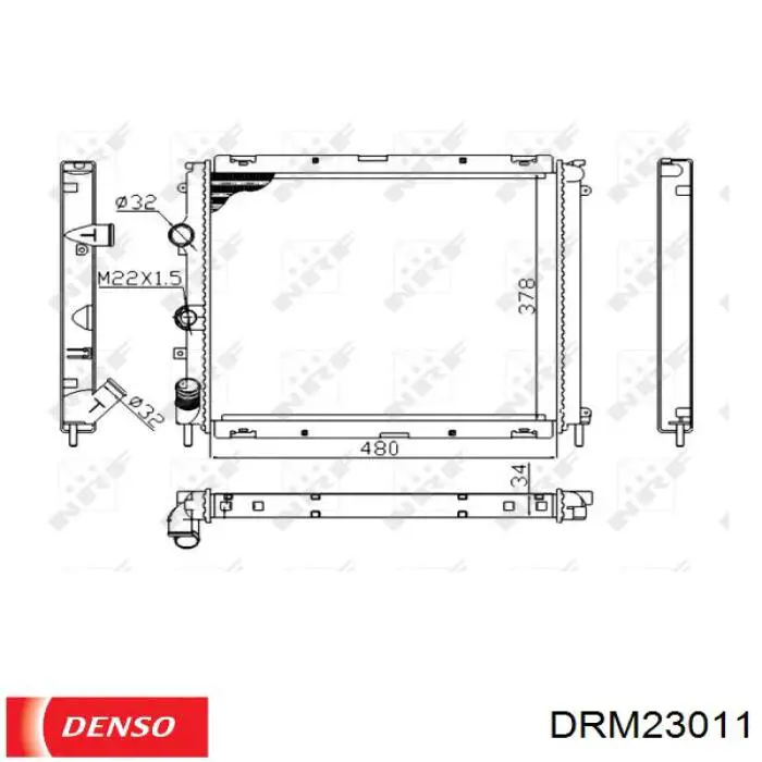 Радіатор основний Denso DRM23011 ціна, від 55.90 USD