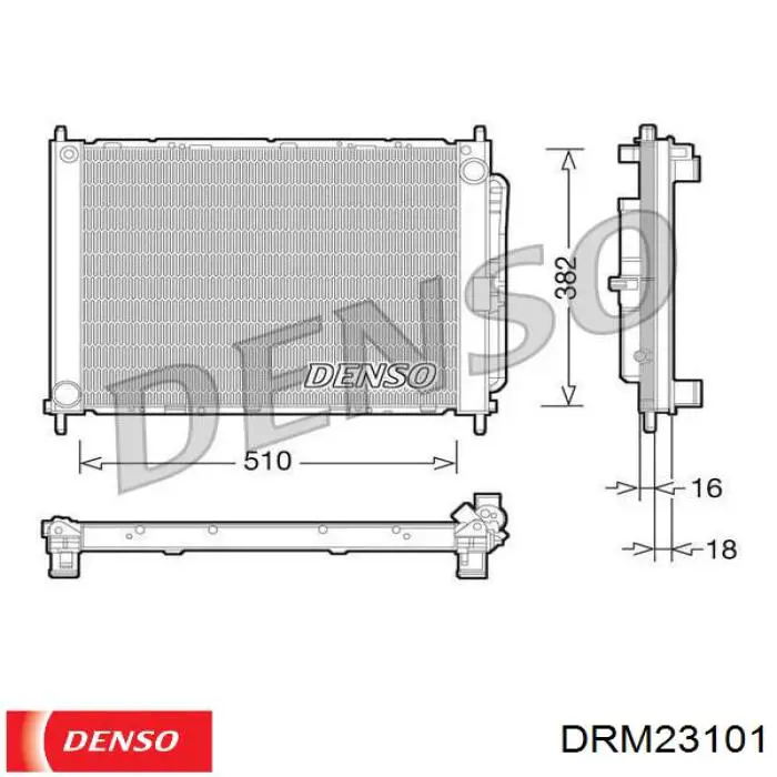 DRM23101 Denso Радіатор охолодження двигуна
