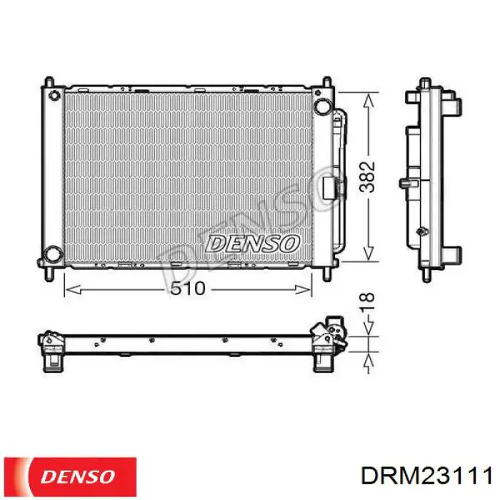 DRM23111 Denso Радіатор охолодження двигуна
