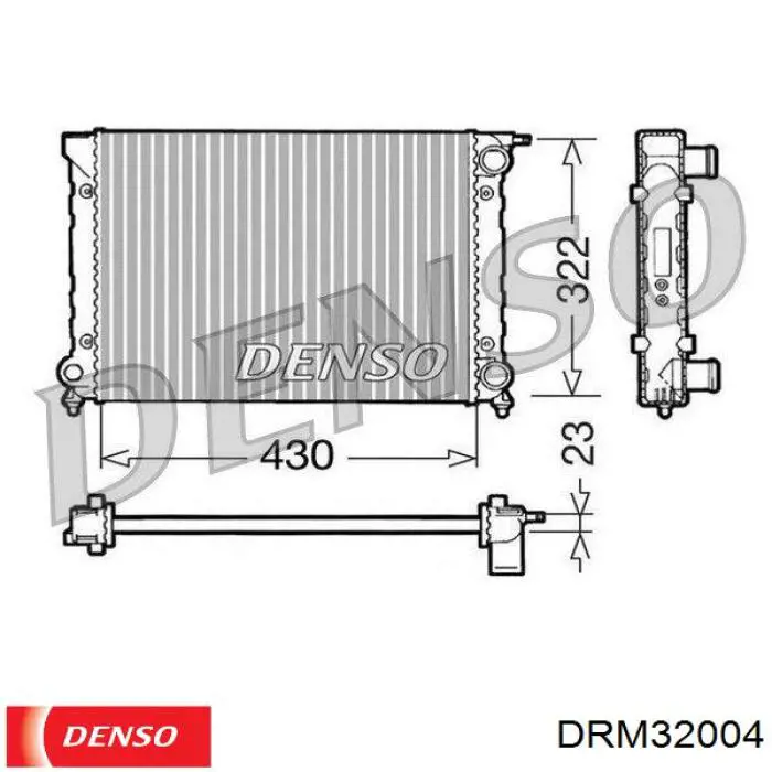 DRM32004 Denso радіатор охолодження двигуна
