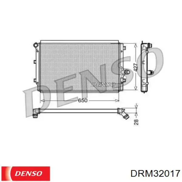 Радіатор основний Denso DRM32017 ціна, від 63.35 USD