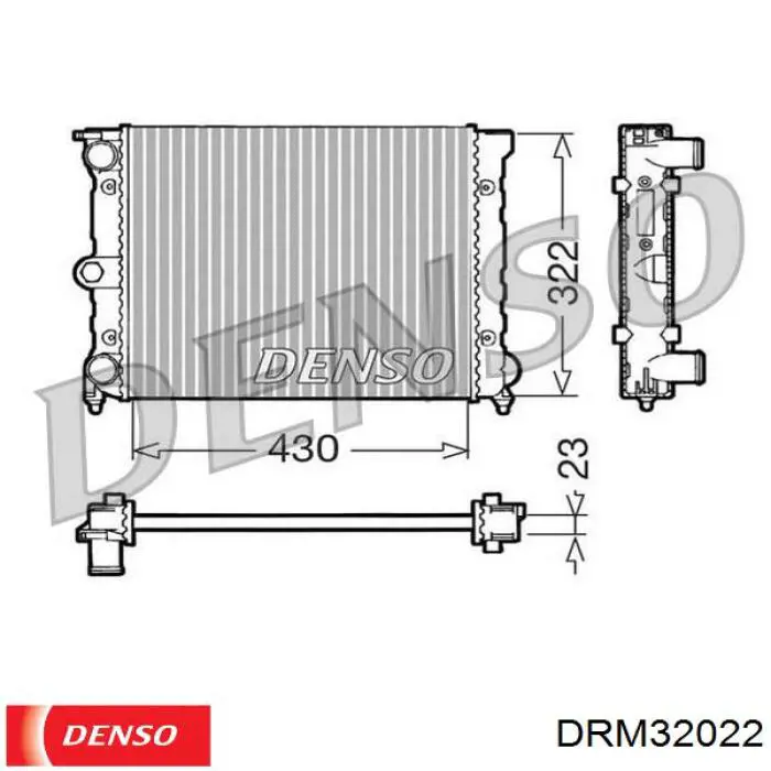 DRM32022 Denso радіатор охолодження двигуна