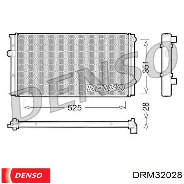DRM32028 Denso радіатор охолодження двигуна