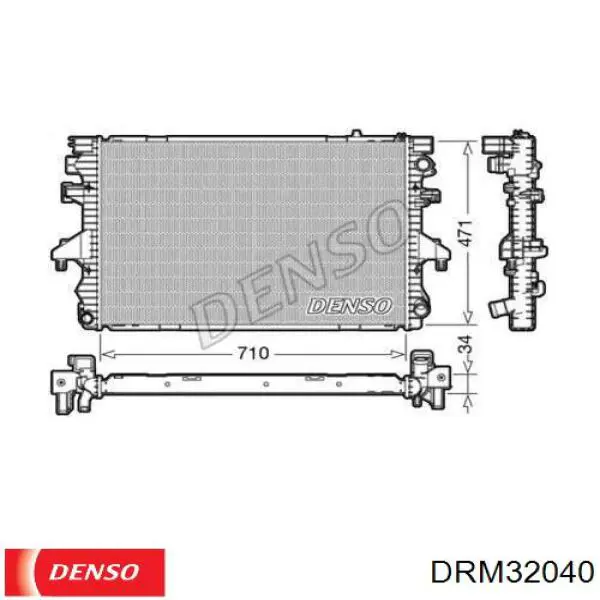 Радіатор охолодження двигуна DRM32040 Denso