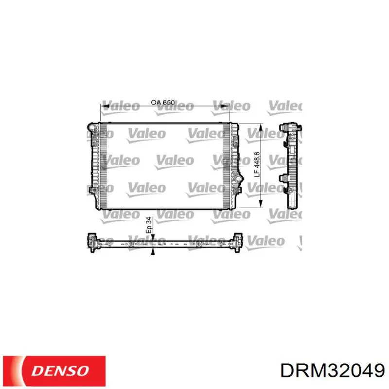 DRM32049 Denso радіатор охолодження двигуна