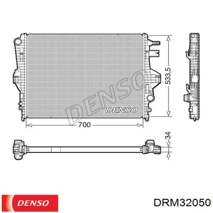 Радіатор охолодження двигуна DRM32050 Denso