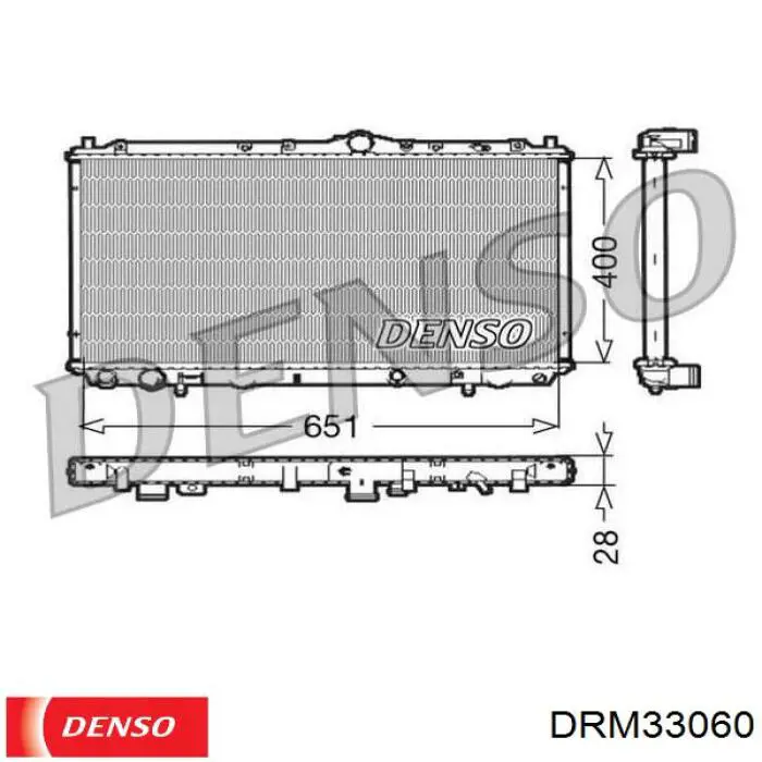 DRM33060 Denso радіатор охолодження двигуна