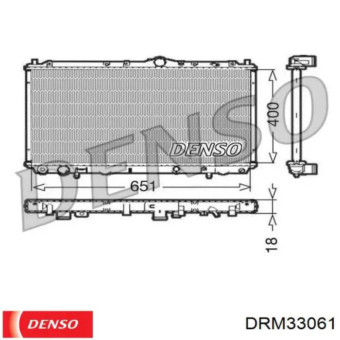 DRM33061 Denso радіатор охолодження двигуна