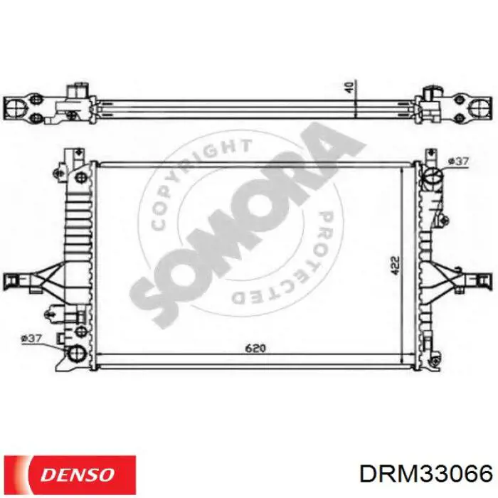 Радіатор основний Denso DRM33066 ціна, від 114.02 USD