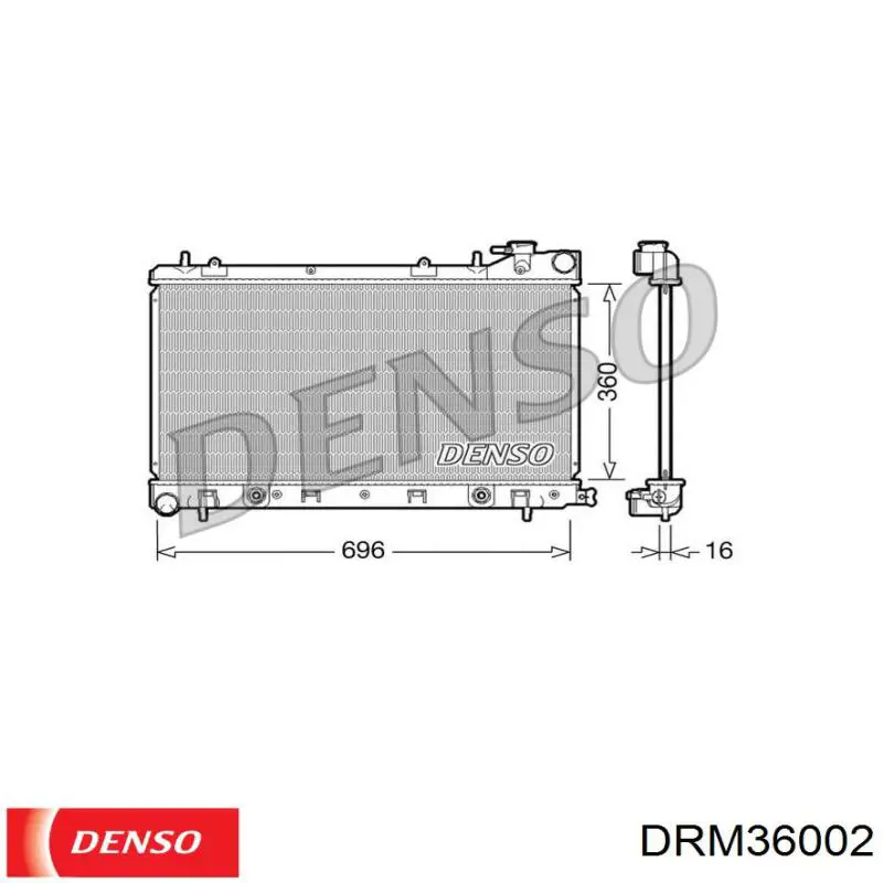DRM36002 Denso радіатор охолодження двигуна