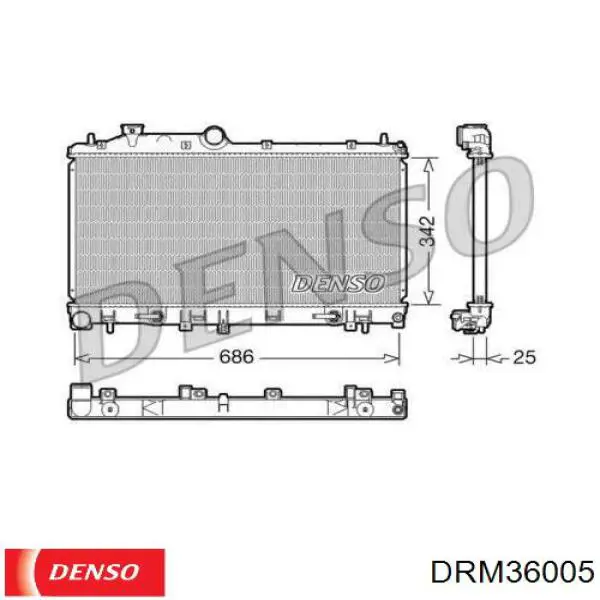 Радіатор охолодження двигуна DRM36005 Denso