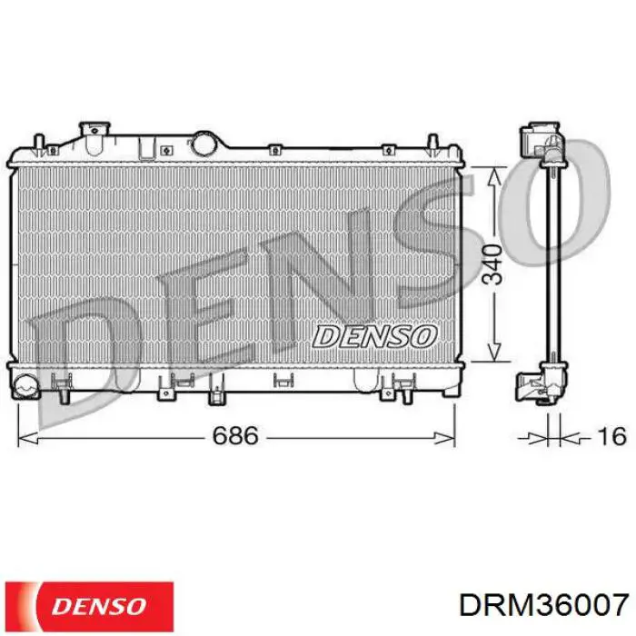 Купити DRM36007 Denso Радіатор двигуна