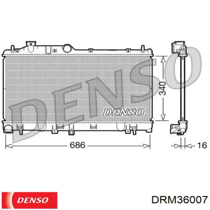 Радіатор охолодження двигуна DRM36007 Denso