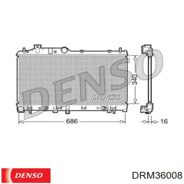 DRM36008 Denso Радіатор охолодження двигуна