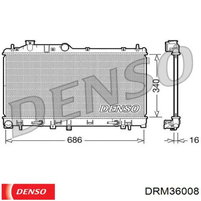 Радіатор охолодження двигуна DRM36008 Denso