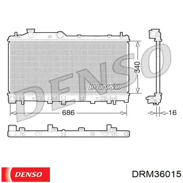 Радіатор основний Denso DRM36015 ціна, від 145.15 USD
