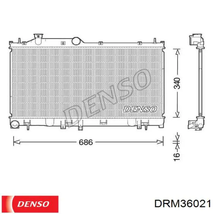 Радіатор охолодження двигуна DRM36021 Denso