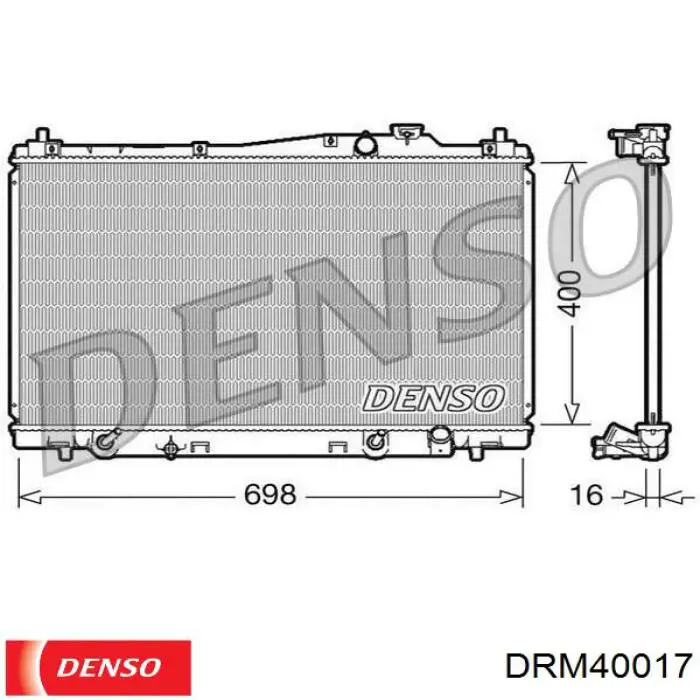 DRM40017 Denso радіатор охолодження двигуна