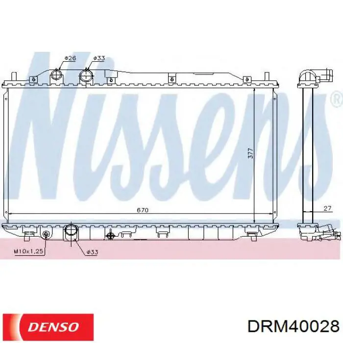 Купити DRM40028 Denso Радіатор двигуна