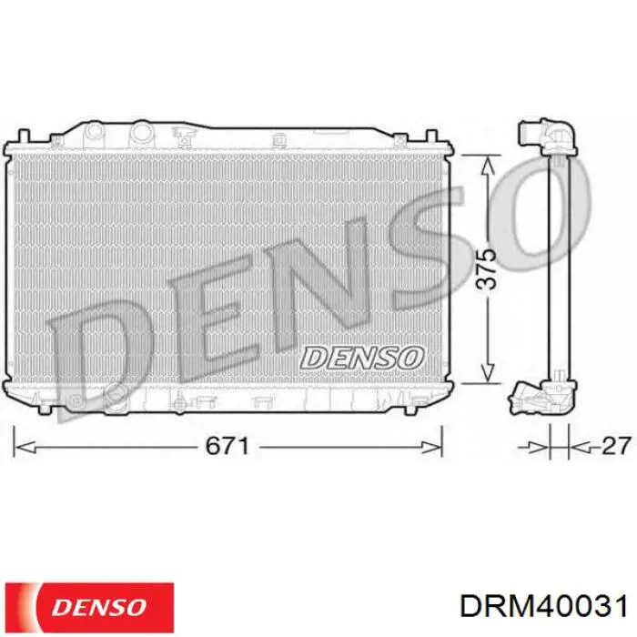 Купити DRM40031 Denso Радіатор двигуна