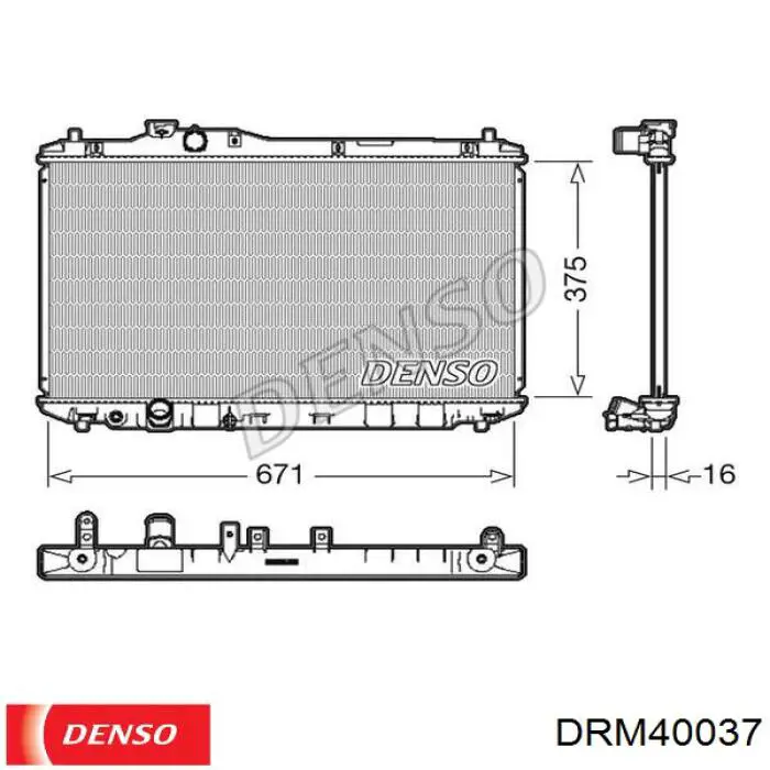 DRM40037 Denso радіатор охолодження двигуна