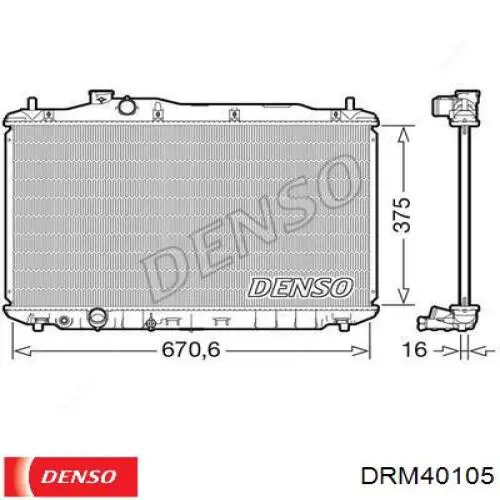 Купити DRM40105 Denso Радіатор двигуна