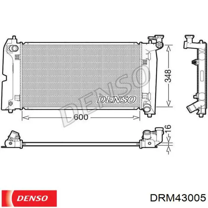 DRM43005 Denso радіатор охолодження двигуна