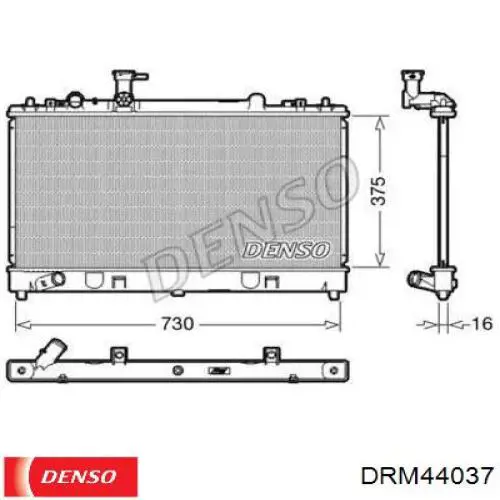 Купити DRM44037 Denso Радіатор двигуна