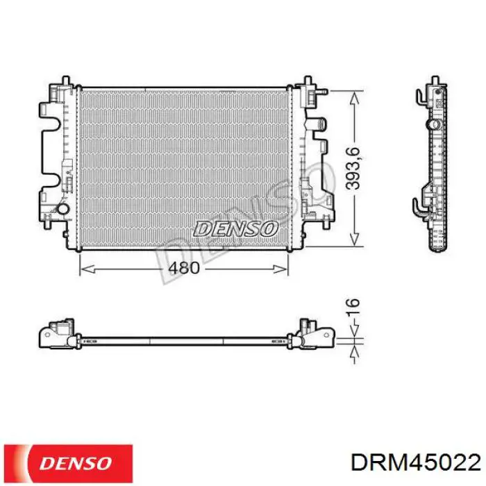 DRM45022 Denso Радіатор охолодження двигуна