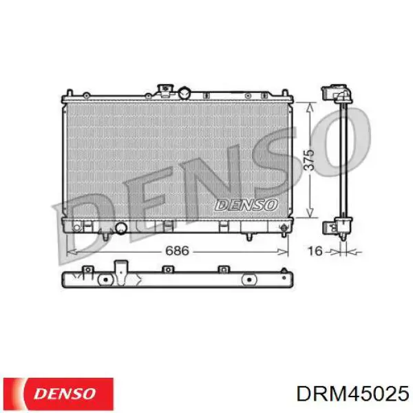 DRM45025 Denso Радіатор охолодження двигуна