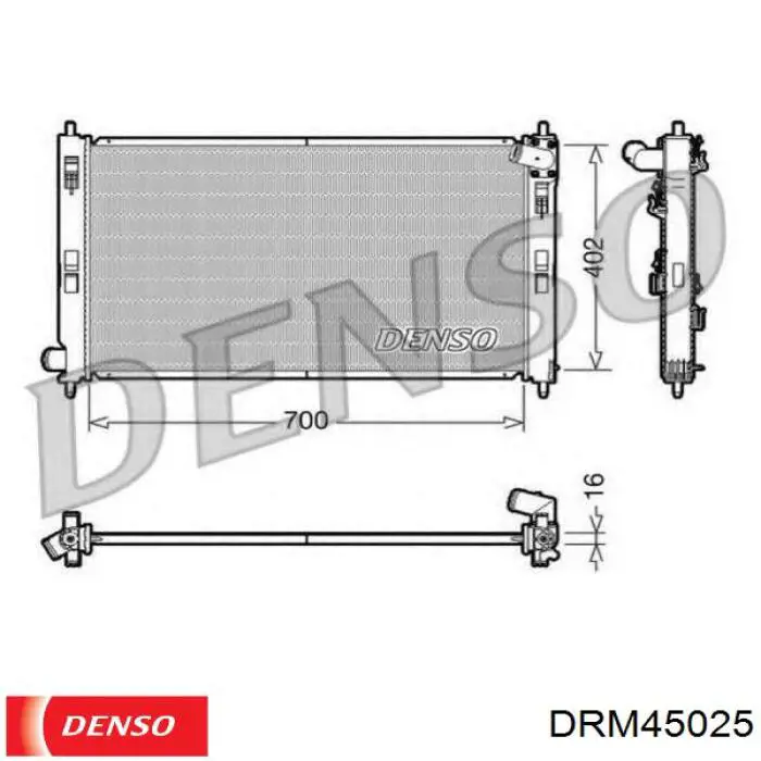 Радіатор основний Denso DRM45025 ціна, від 63.59 USD