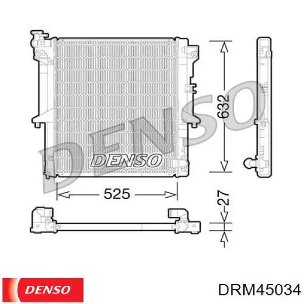 DRM45034 Denso Радіатор охолодження двигуна