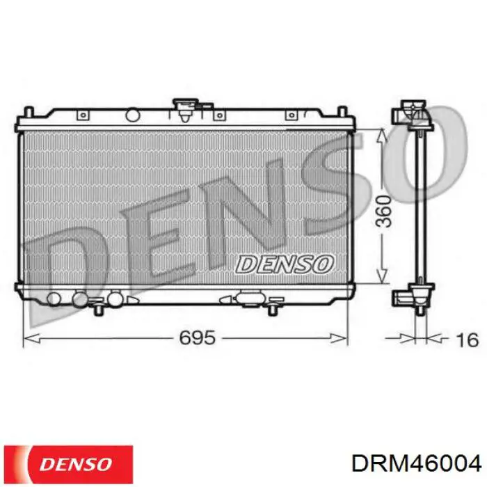 DRM46004 Denso Радіатор охолодження двигуна