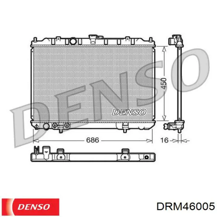 DRM46005 Denso радіатор охолодження двигуна