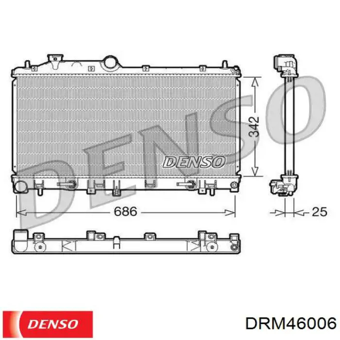 DRM46006 Denso Радіатор охолодження двигуна