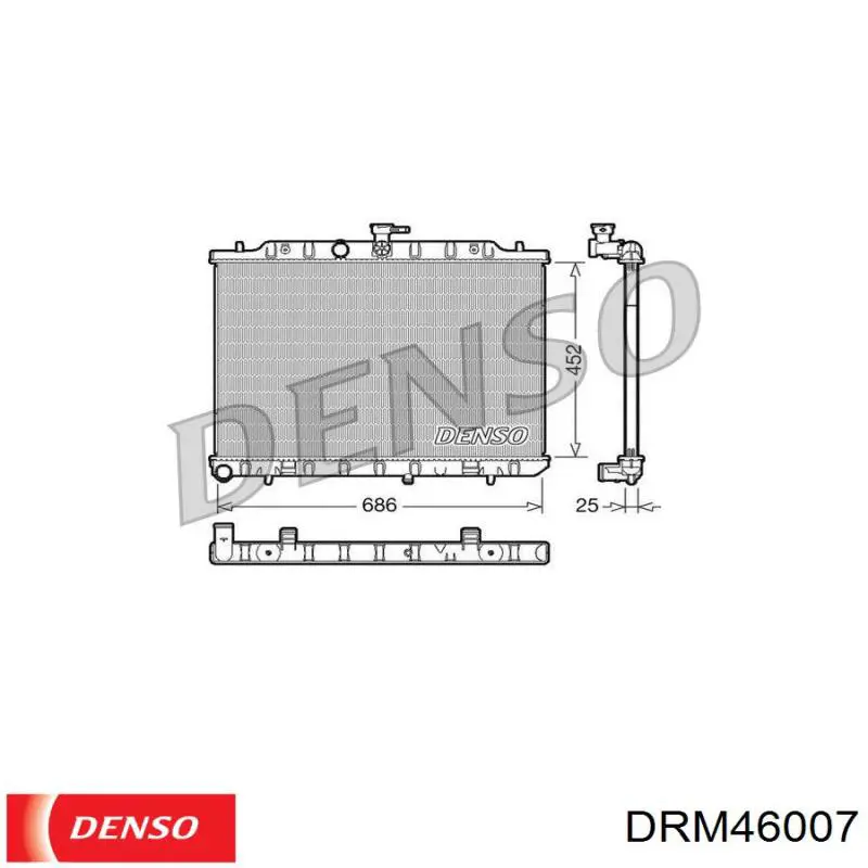 DRM46007 Denso радіатор охолодження двигуна