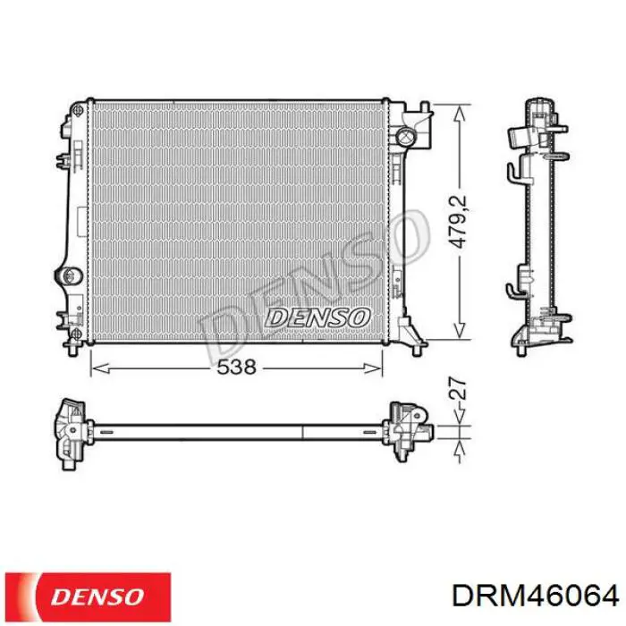 Радіатор основний Denso DRM46064 ціна, від 92.81 USD