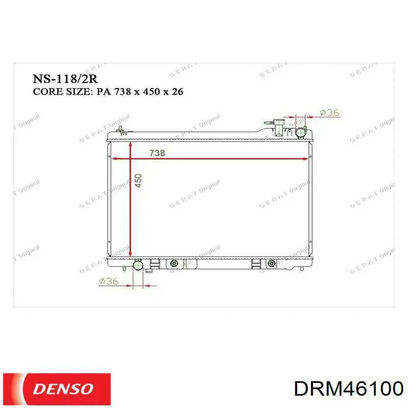 Купити DRM46100 Denso Радіатор двигуна