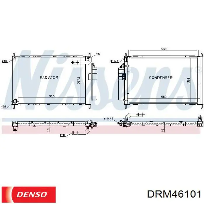 Радіатор основний Denso DRM46101 ціна, від 182.12 USD