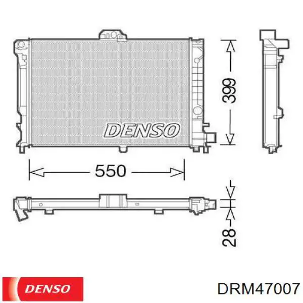 Купити DRM47007 Denso Радіатор двигуна