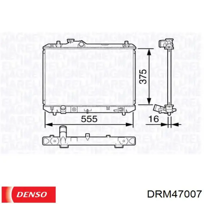 DRM47007 Denso радіатор охолодження двигуна