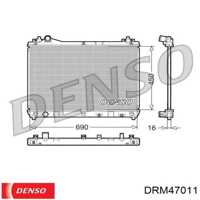 Радіатор охолодження двигуна DRM47011 Denso