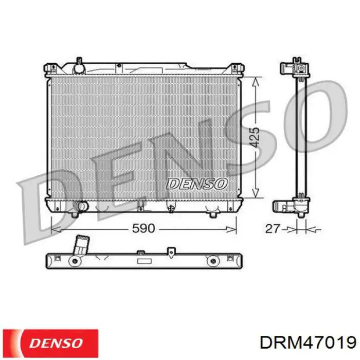 DRM47019 Denso радіатор охолодження двигуна