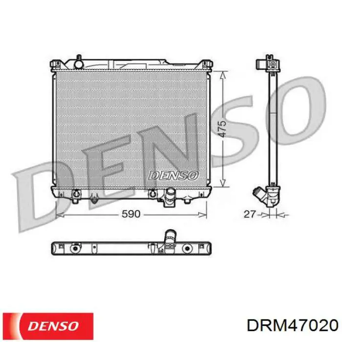 Купити DRM47020 Denso Радіатор двигуна