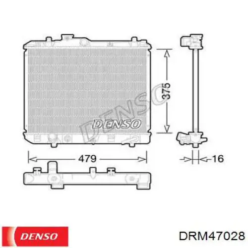 Купити DRM47028 Denso Радіатор двигуна