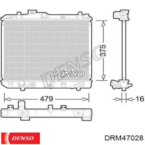 DRM47028 Denso радіатор охолодження двигуна