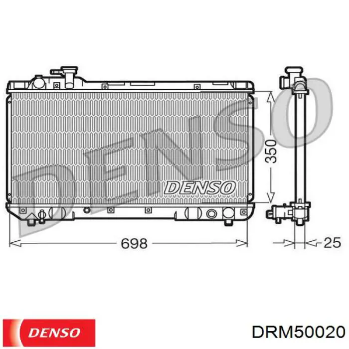 Купити DRM50020 Denso Радіатор двигуна